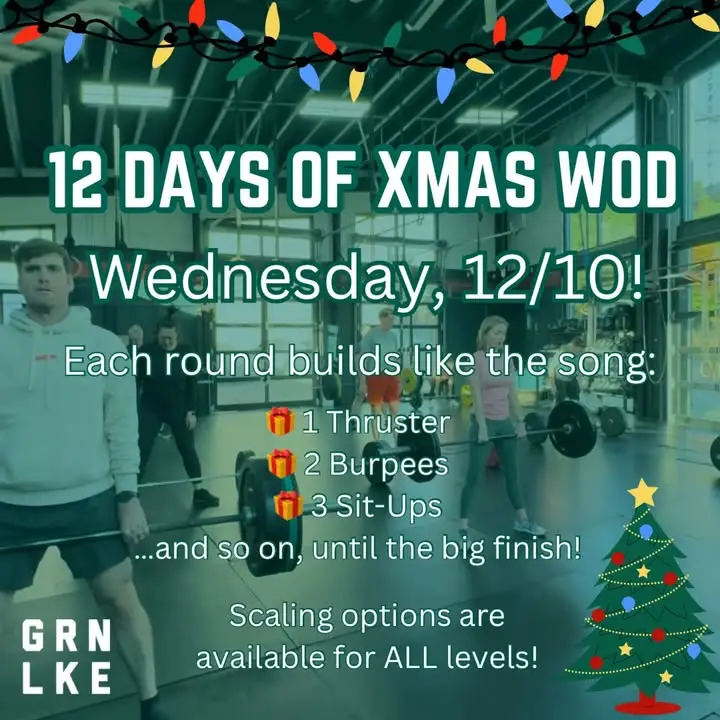 Read more about the article GLSC 12 Days of Christmas WOD on Dec 10 for All Levels